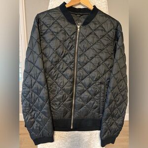 L.L.Bean Black Quilted Bomber Jacket Women’s unsized